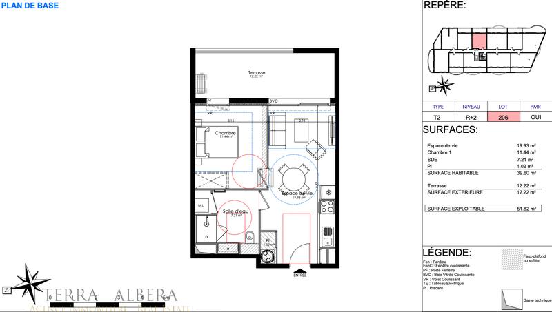 Appartement - 39 m² - 2 pièces