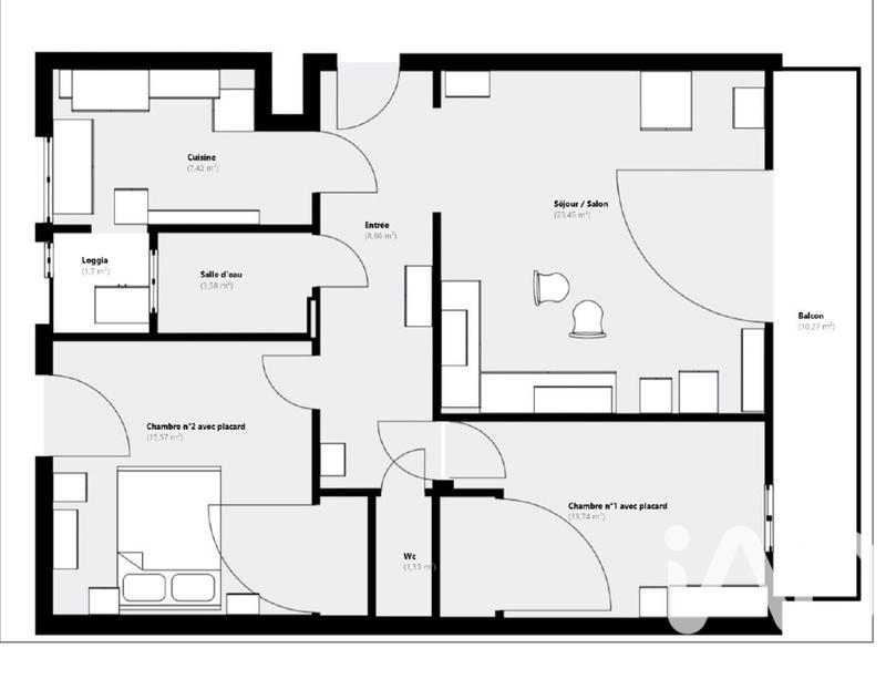 Appartement - 73 m² - 3 pièces