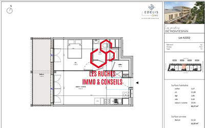 Appartement - 44 m² - 2 pièces