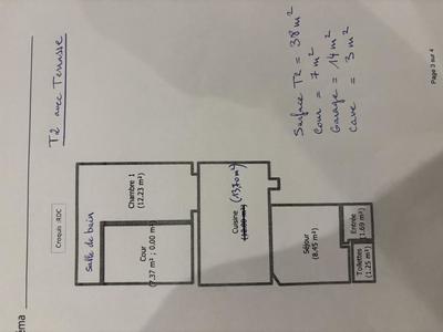 Appartement - 38 m² - 2 pièces