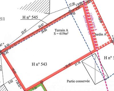 Terrain - 619 m²