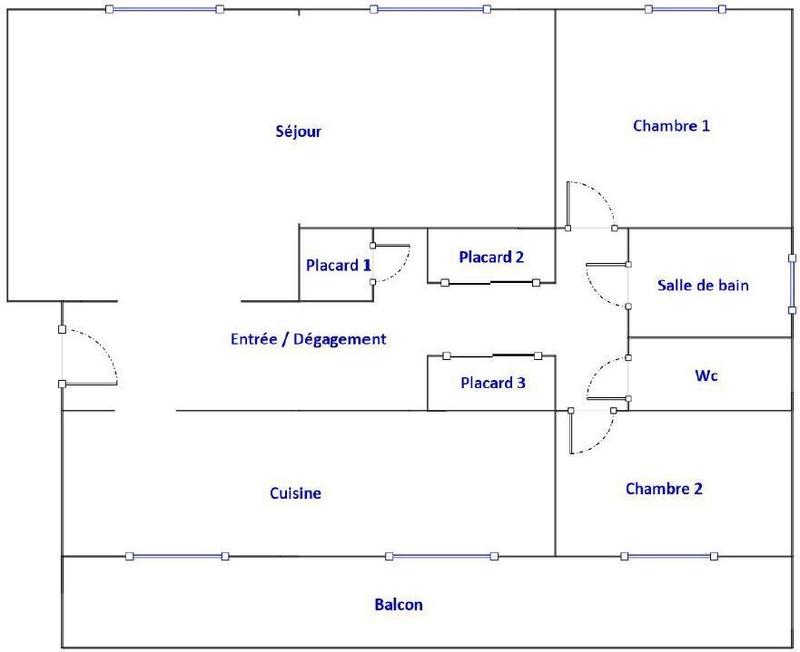 Appartement - 80 m² - 3 pièces