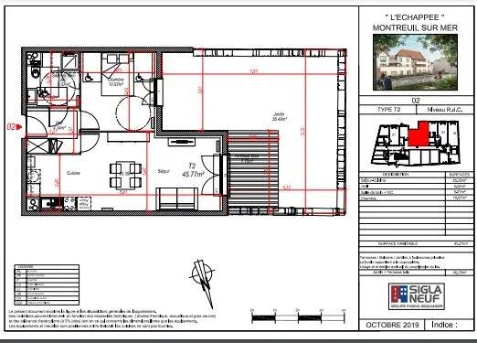 Appartement - 45 m² - 2 pièces