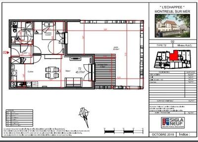 Appartement - 45 m² - 2 pièces