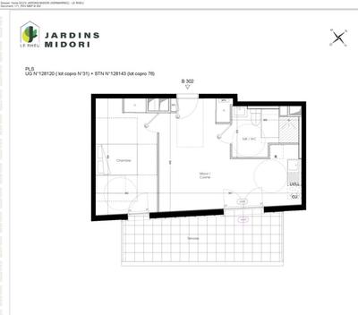 Appartement - 43 m² - 2 pièces