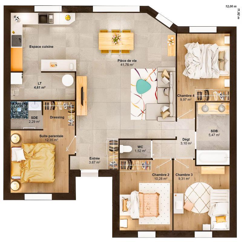 Maison - 104 m² - 6 pièces