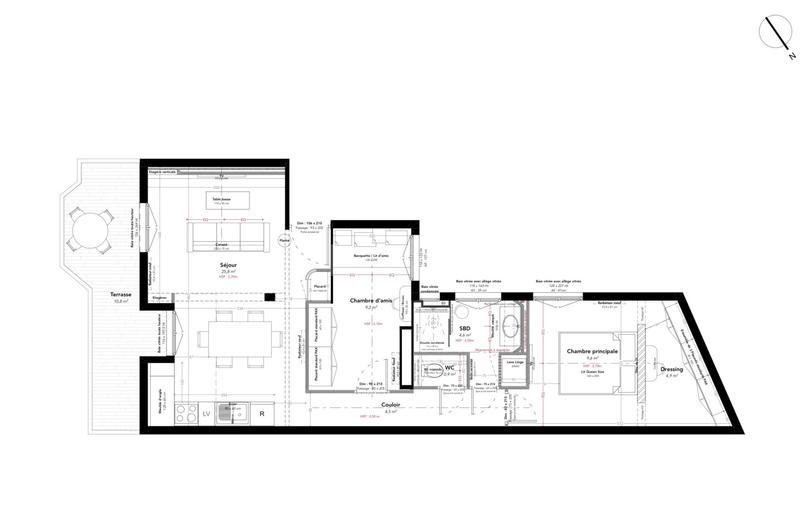 Appartement - 60 m² - 3 pièces