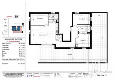 Appartement - 84 m² - 4 pièces