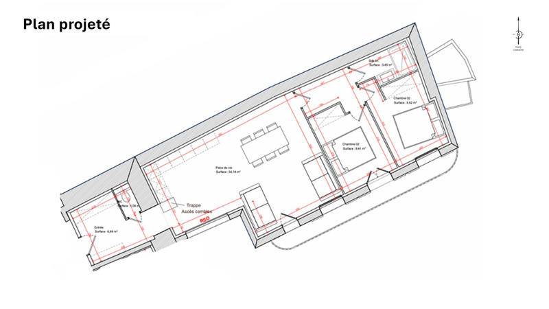 Appartement - 74 m² - 3 pièces