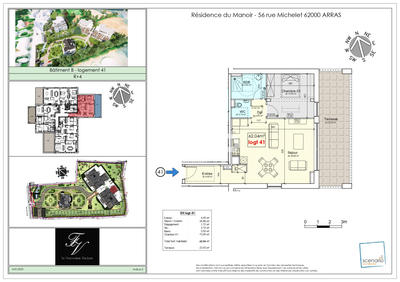 Appartement - 62 m² - 2 pièces