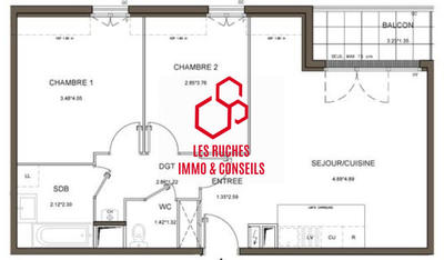 Appartement - 63 m² - 3 pièces