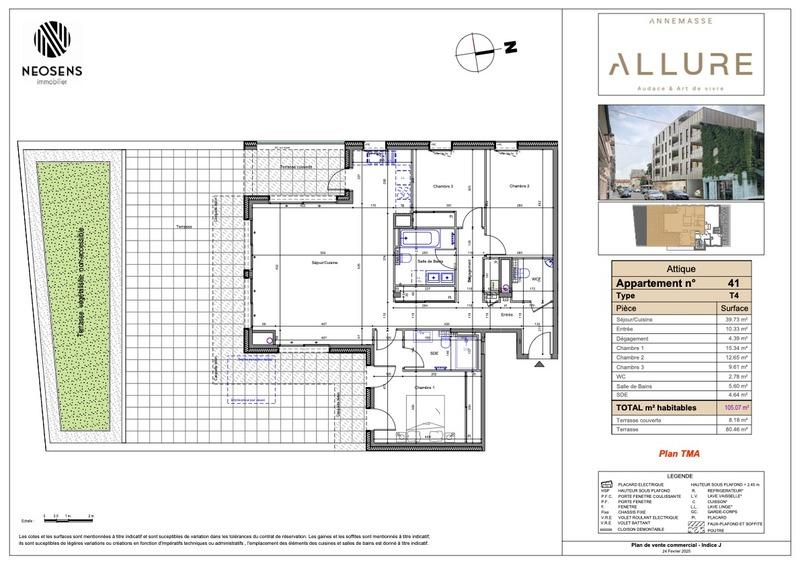 Appartement - 105 m² - 4 pièces