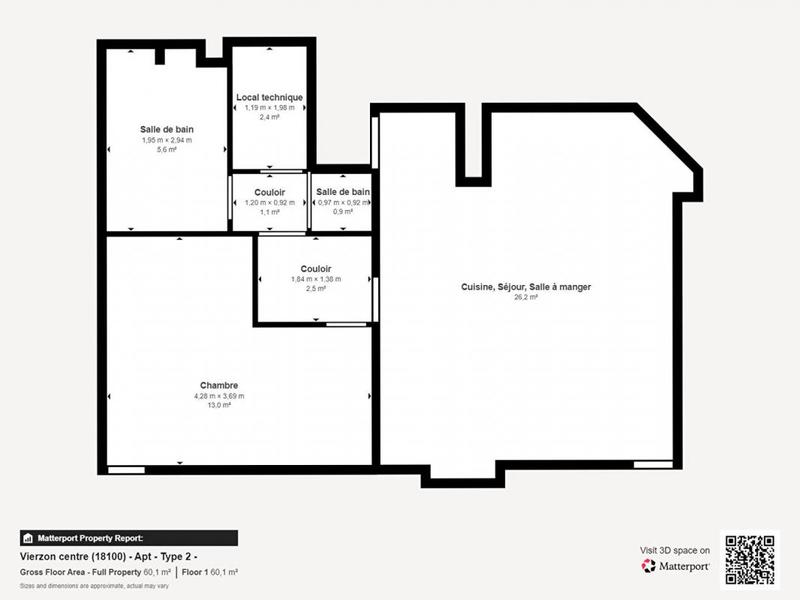 Appartement - 53 m² - 2 pièces