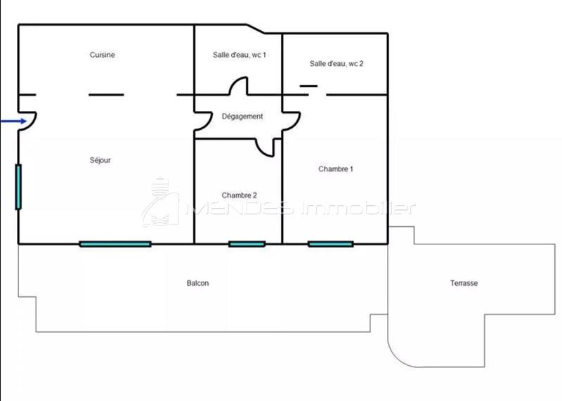 Appartement - 84 m² - 3 pièces
