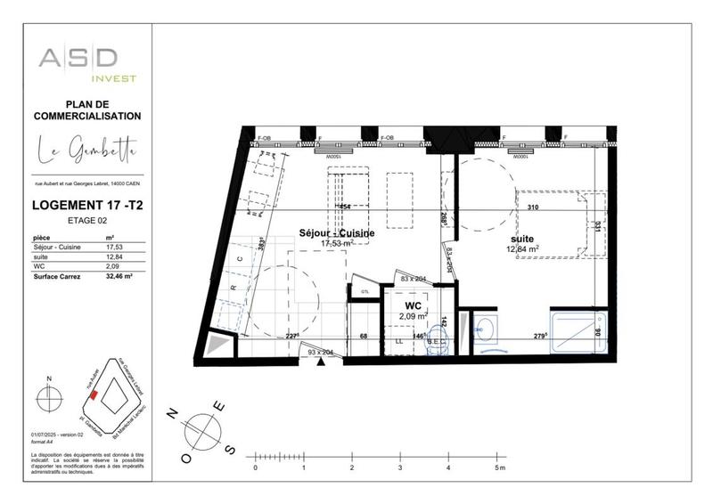 Appartement - 32 m² - 2 pièces