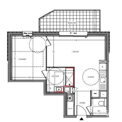 Appartement - 45 m² - 2 pièces