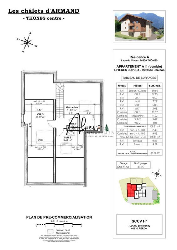 Appartement - 80 m² - 3 pièces