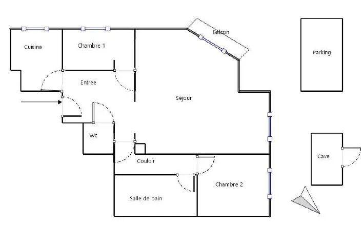 Appartement - 66 m² - 3 pièces