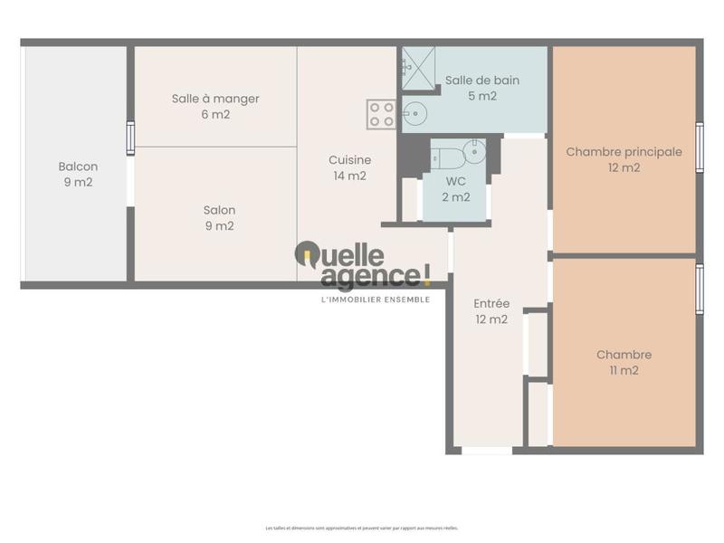 Appartement - 65 m² - 3 pièces