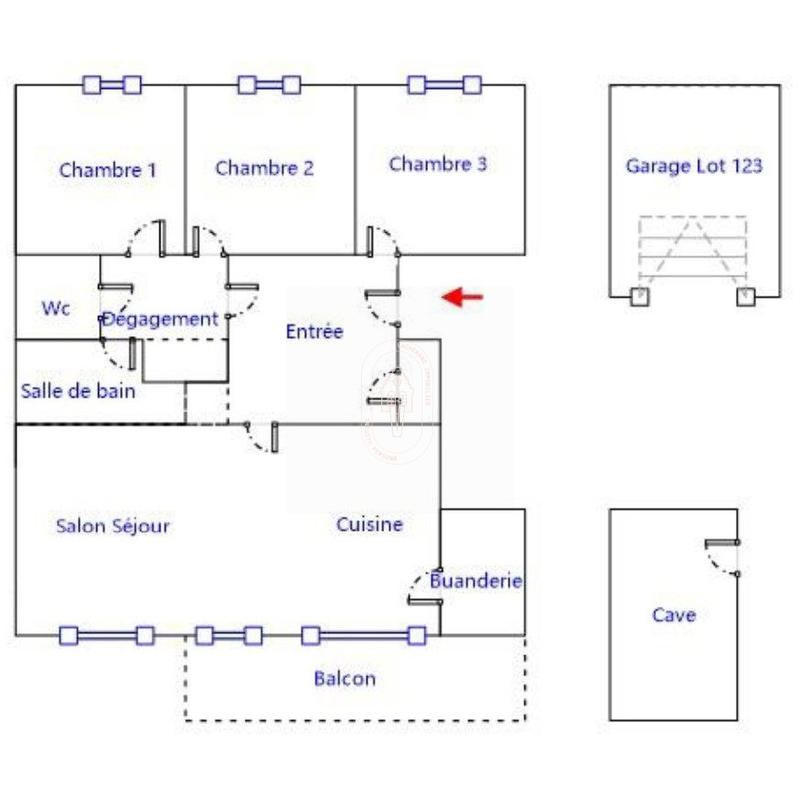 Appartement - 85 m² - 4 pièces