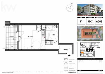 Appartement - 33 m² - 1 pièce
