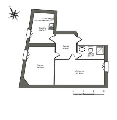 Appartement - 37 m² - 2 pièces