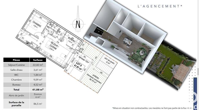 Maison - 42 m² - 2 pièces