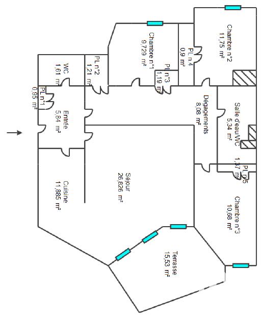 Appartement - 100 m² - 4 pièces