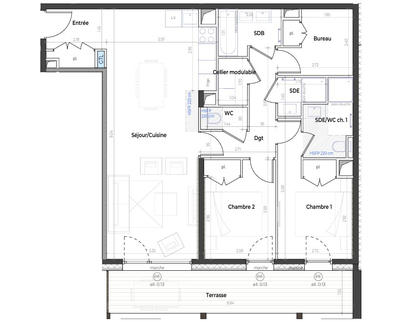 Appartement - 79 m² - 3 pièces