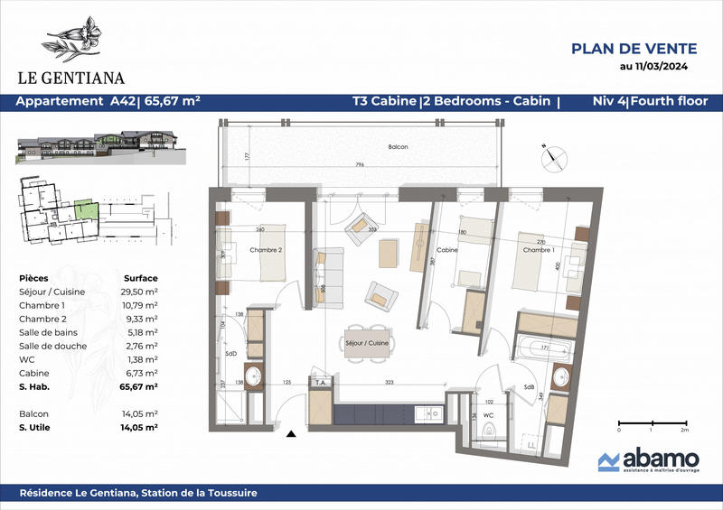 Appartement - 65 m² - 3 pièces