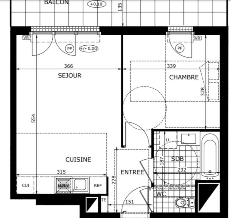 Appartement - 41 m² - 2 pièces