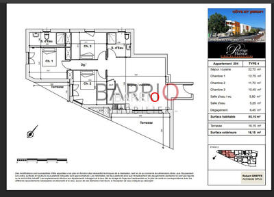 Appartement - 85 m² - 4 pièces
