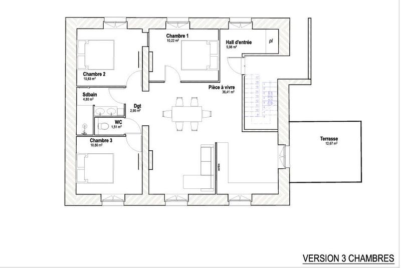 Appartement - 85 m² - 1 pièce