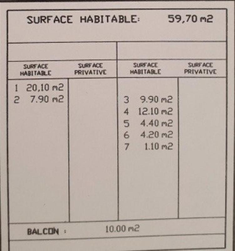 Appartement - 60 m² - 3 pièces