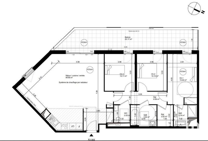 Appartement - 104 m² - 4 pièces