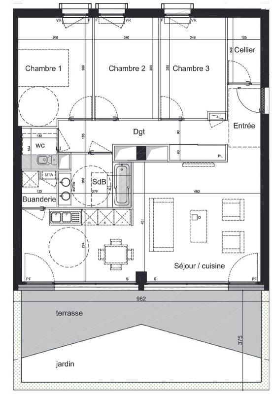 Appartement - 85 m² - 4 pièces