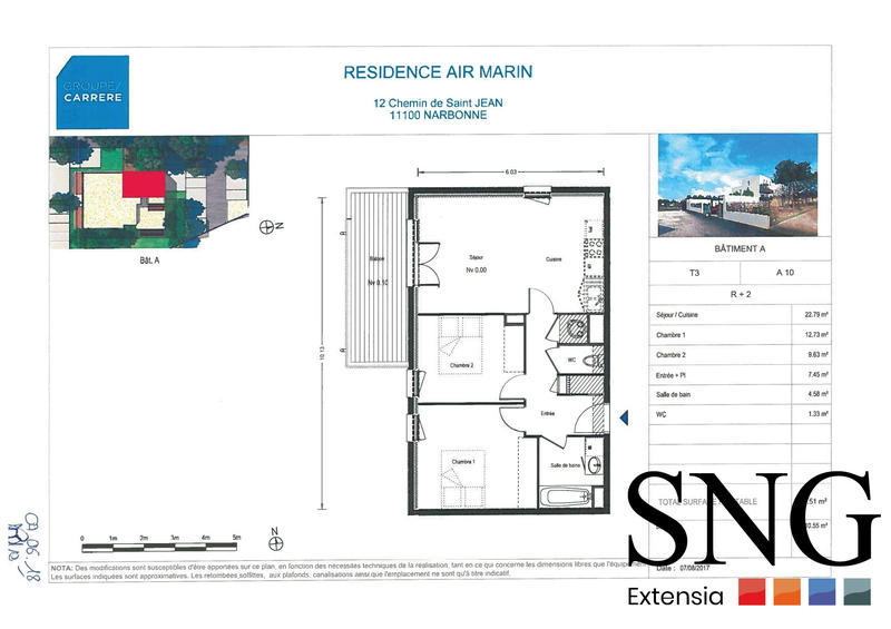 Appartement - 59 m² - 3 pièces
