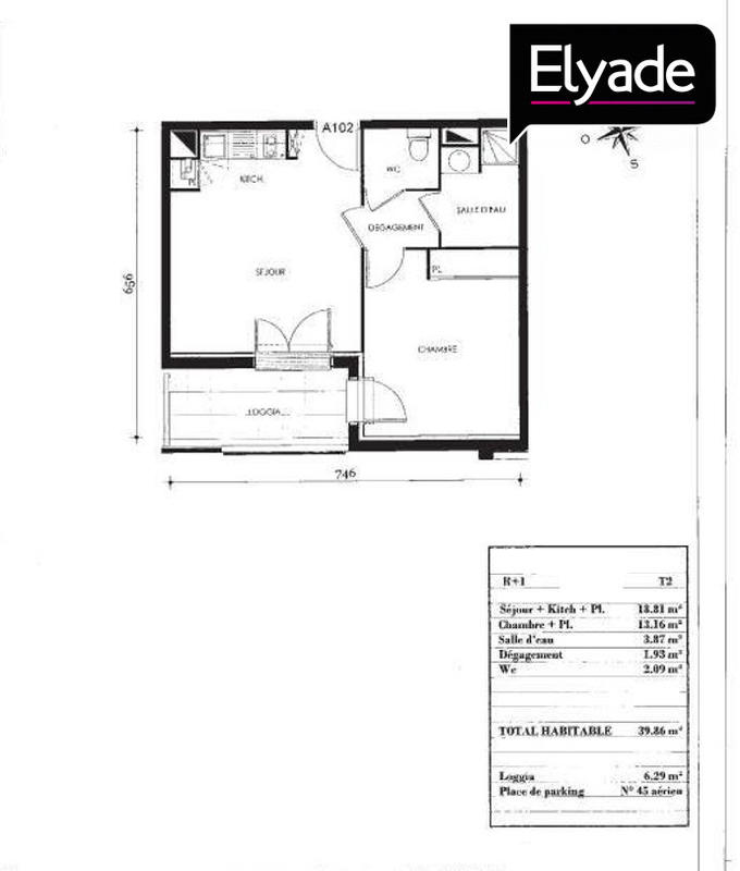 Appartement - 40 m² - 2 pièces