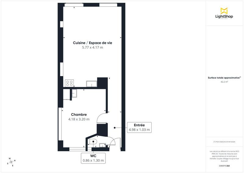 Appartement - 43 m² - 2 pièces