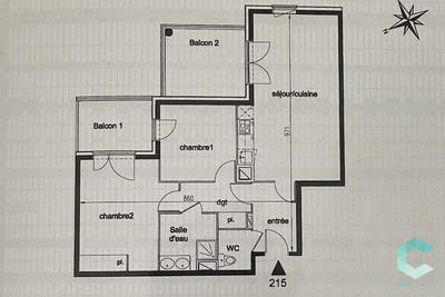 Appartement - 62 m² - 3 pièces