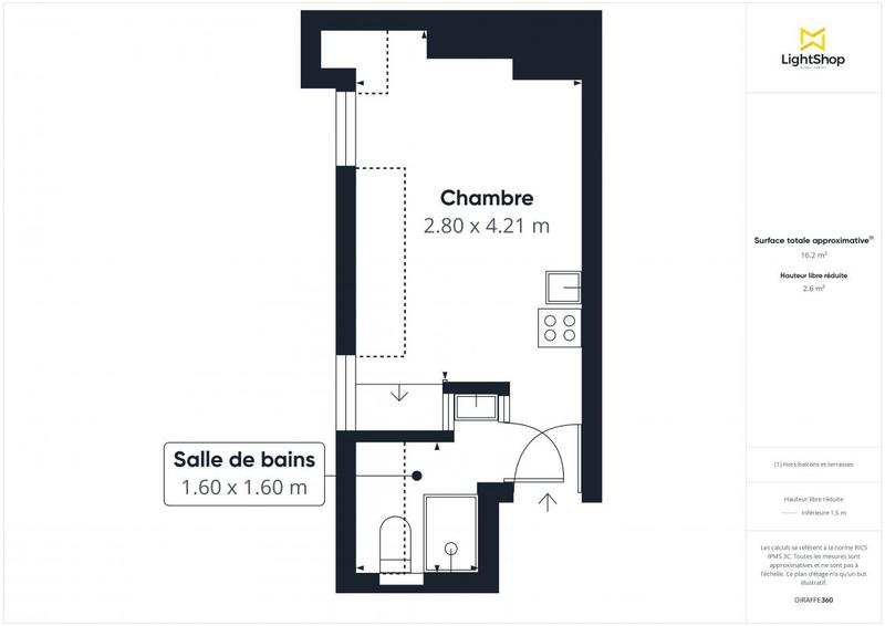 Appartement - 16 m² - 1 pièce
