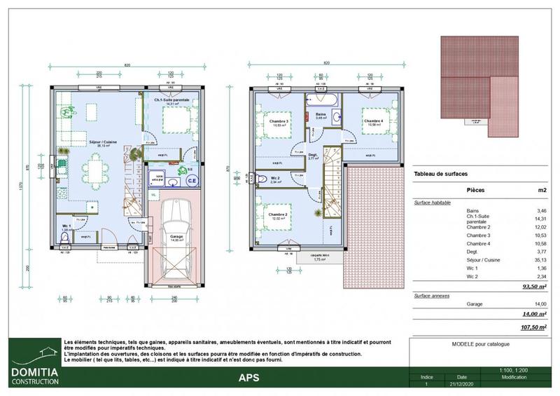 Maison - 93 m² - 5 pièces