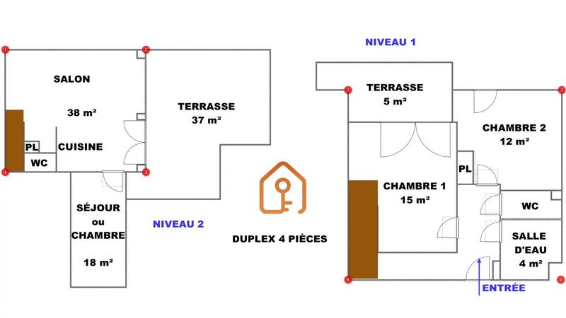 Appartement - 100 m² - 4 pièces