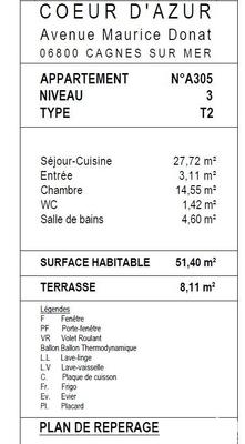 Appartement - 51 m² - 2 pièces