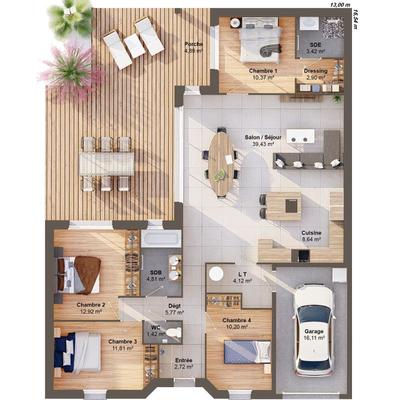 Maison - 119 m² - 6 pièces