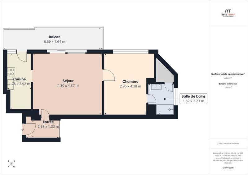 Appartement - 52 m² - 2 pièces