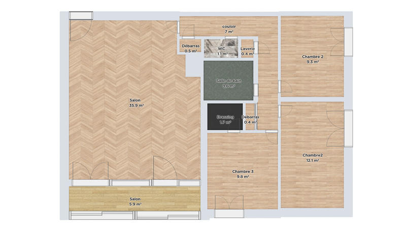 Appartement - 82 m² - 4 pièces