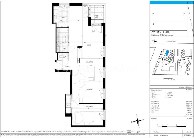 Appartement - 85 m² - 4 pièces