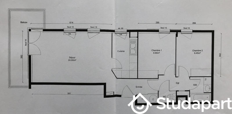 Appartement - 62 m² - 3 pièces