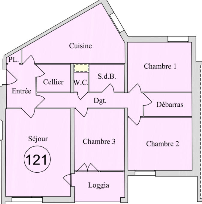 Appartement - 89 m² - 4 pièces